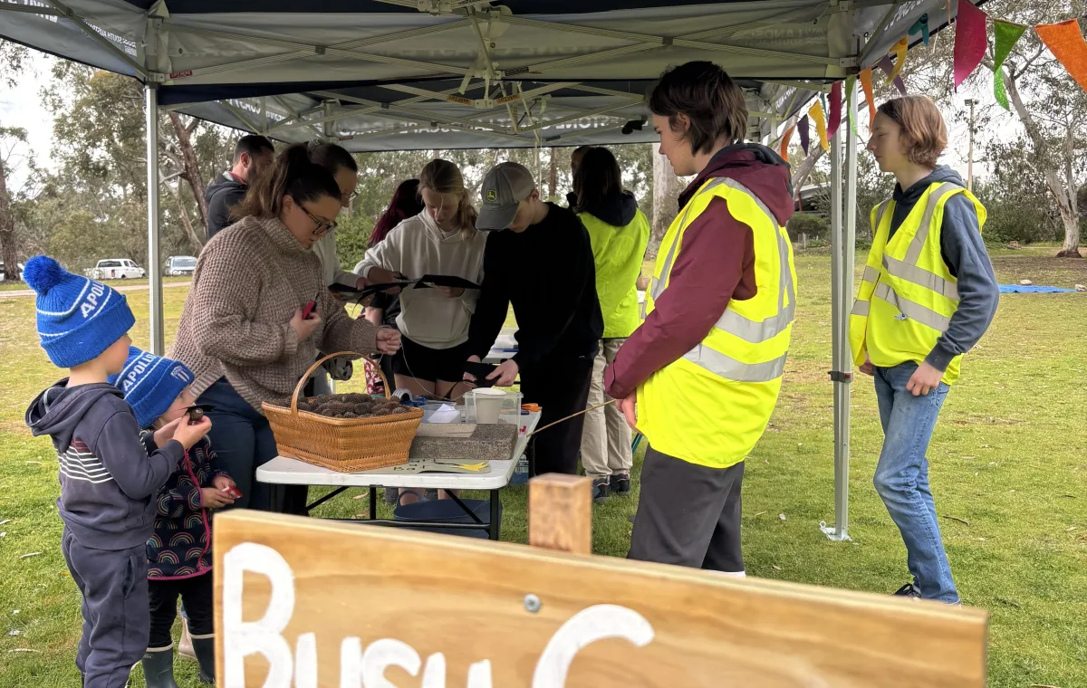 Community members gathered at the event