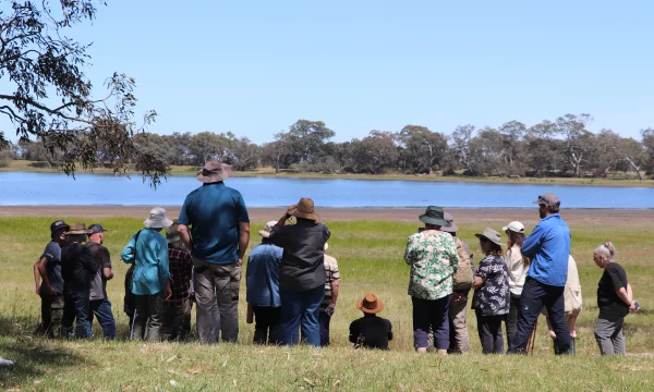 Walking the Seasons participants at Cockatoo Lake