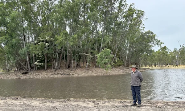 Landholder on his property where the bat calls were recorded.