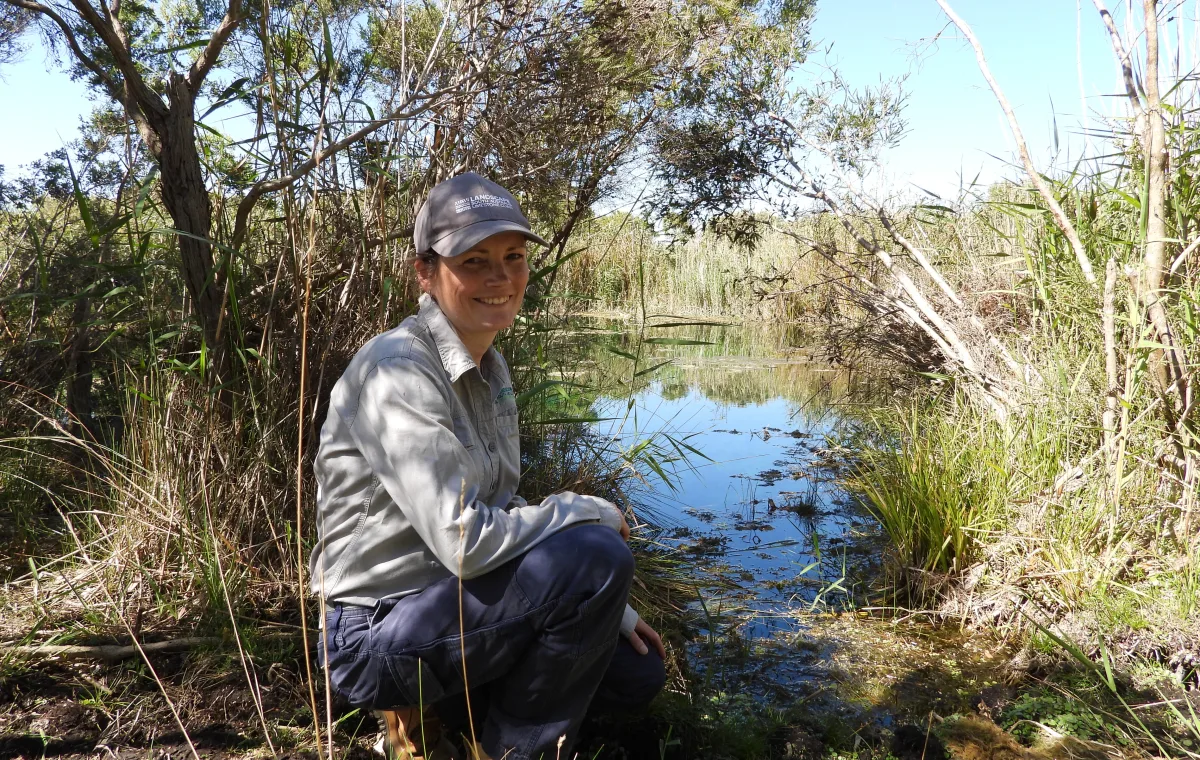 Dr Emma Maxwell at Stratman's Pond