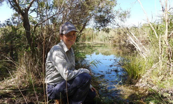 Dr Emma Maxwell at Stratman's Pond