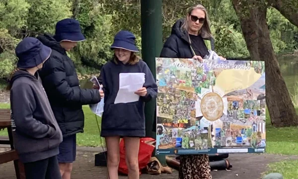 Students showcasing their seasonal calendar